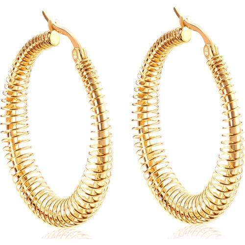 LUXUKISSKIDS Brincos Stainless Steel Gold Hoop Party Christmas Heart Earrings Hoop Earring Set For Women Girls Vintage Jewelry
