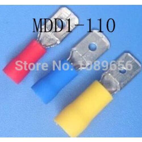 MDD1-110 1000pcs Pre-insulating Joint Terminals connectors Cable Connector Wire Connector