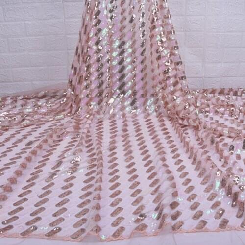 Fashion French Sequins Lace Fabric 2019 High Quailty African Nigerian Mesh Lace Wedding Dress Laces Fabric A1739