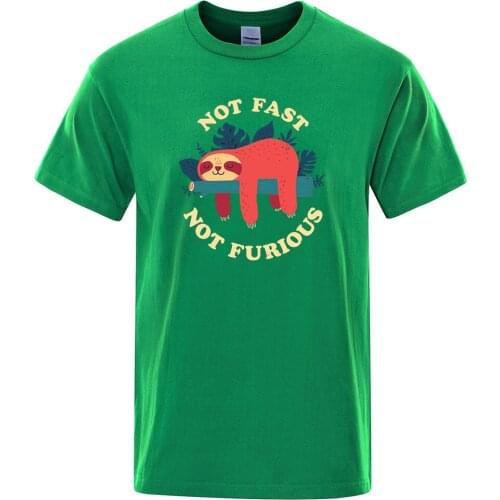 Not Fast Not Furious Prints Mens T Shirts Oversized S-XXXL Tshirts Breathable Crewneck Tee Shirts Loose Vintage T-Shirts Mans