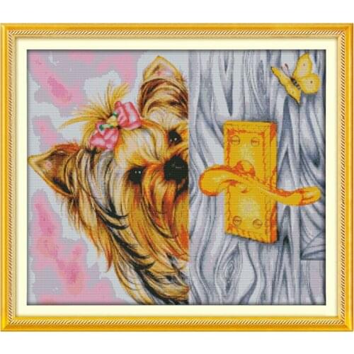 Cross Stitch kets Dogs DIY Embroidery set Needlework Craft Packages Cotton Fabric Floss Pattern Designs Handmade Products