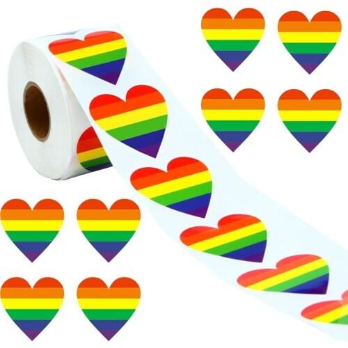 100-500pcs Valentines Day stickers Heart Thank You adhesive label new year Birthday Party Handmade Decoration stickers