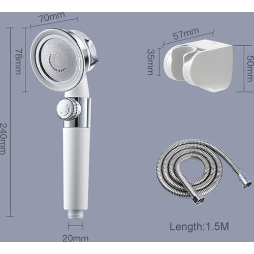 ELOSSA Pressurized Shower Head High Pressure Water Saving Perforated Free Bracket Hose Adjustable Home Bathroom Accessories Set