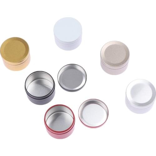 New 1pcs 50ML Candle Jars With Lid Bulk Round Candle Container Tins Empty Storage Box Jar random