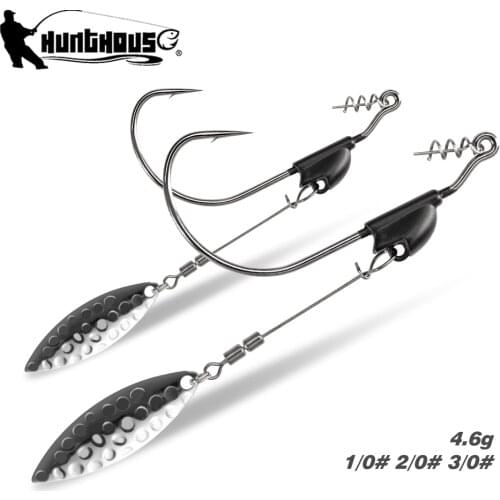 HUNT HOUSE Fishing Hook Soft Lure 4.5\4.8\5.2cm Alloy Hook Sturdy Anti-rust Reflective Attract fish For Soft Lure