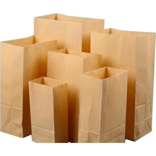100pcs Kraft Paper Bags Brown Paper Food Gift Bags Sandwich Bread Fruits Cookie Baking Candy Handmade Soap Packing Take Out Bags