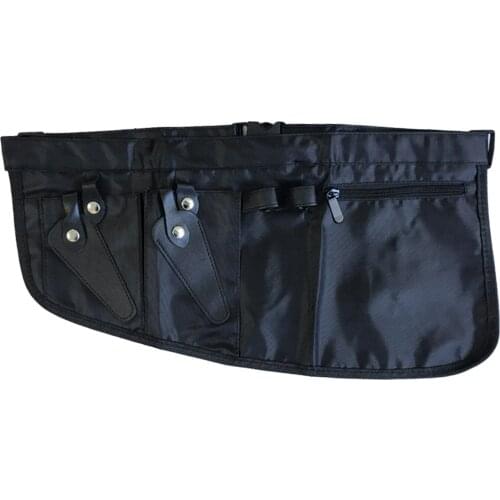 Barber Waist Bag Multi Pocket Portable Salon Pouch for Scissors Combs Black