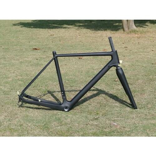 Full Carbon UD Matt Cyclocross Bike Disc Brake BSA Cyclo Cross Bicycle Frame 12 * 142mm Thru Axle + Fork 12 * 100mm Thru Axle