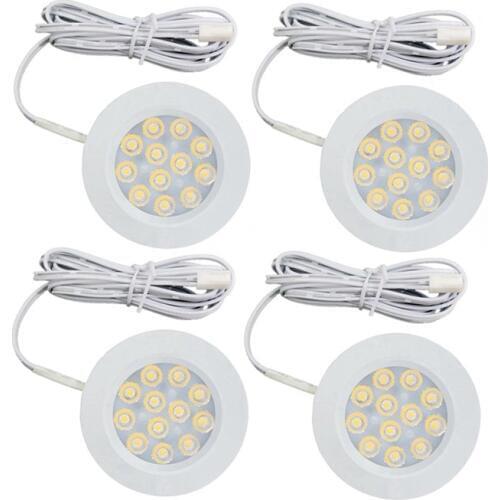 Dimmable 3W 12V DC LED Under Cabinet Light LED Display Case Lights Puck Lights Counter Wardrobe Cupboard Closet Night Lighting