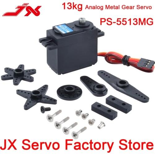 JX Servo PS-5513MG 13KG High Precision Steering Metal Gear Analog Standard Servo For 1:8/1:10 RC Car airplane parts