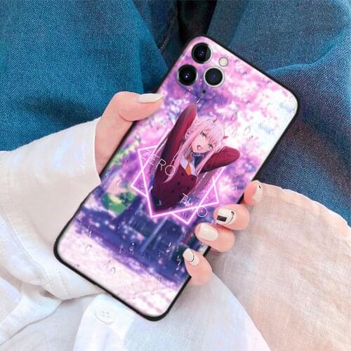 Darling in the franxx zero two anime silicone Phone Case FOR iPhone Se 6 6s 7 8 Plus X Xr Xs 11 12 Mini Pro Max Glass Cover