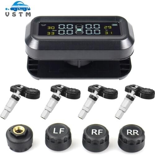 Solar Power TPMS Car Tire Pressure Alarm Monitor System Auto Security Alarm Systems Tyre Pressure Temperature Warning