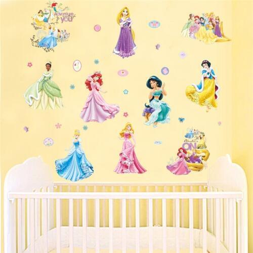 Fairy Tale Girl Wall Stickers Princess Poster DIY Removable Children Wall Decals Decor Kids Room Nursery Mural Decorative Art