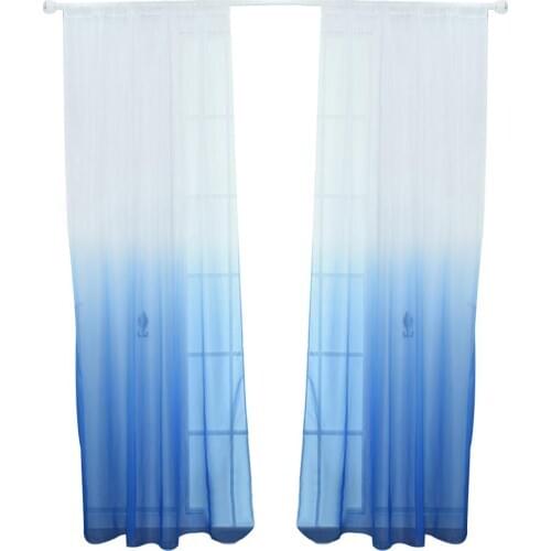 Modern Gradient Color Window Tulle Curtain Sheer Drape Valance Bedroom Decor for home hotel restaurant Voile Curtain