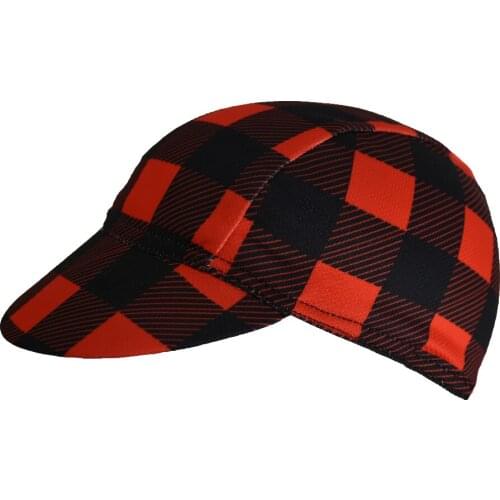 Red grid Cycling Cap Men And Women Bike Wear Headdress Cycling Hat Caps Road Mountain Bike Race Headwear