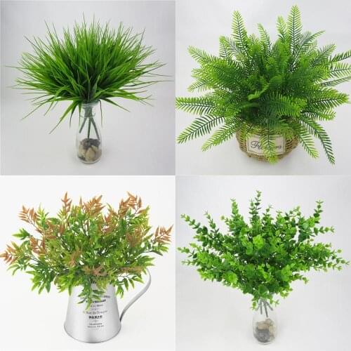 1pcs water grass Eucalyptus Plastic Artificial Plants Green Grass plastic flower Plant Wedding Home Decoration Table Decors