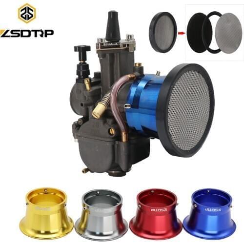 ZSDTRP Universal 50mm Motorcycle Air Filter Wind Horn Cup Alloy Trumpet With Guaze Mesh For PWK21/24/26/28/30mm PE28/30mm Carb