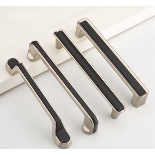 Double Spell Luxury Black Gold Mosaic Cabinet Drawer Wardrobe Door Handle Modern Minimalist European Cabinet Single Hole Knobs