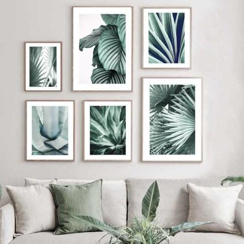 Green Aloe Palm Leaf Tropical Plants Wall Art Canvas Painting Nordic Posters And Prints Wall Pictures For Living Room Wall Decor