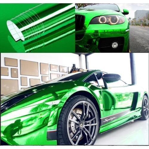 10/20/30CM*152CM Premium Green Chrome Mirror Vinyl Chrome Mirror Car Wrap Film with air drains