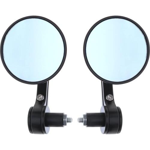 Pair 7/8" 22mm Motorcycle Rearview Mirror Motorbike Bar End Round Rear View Handle Mirror Motorcycle Accessories Durable