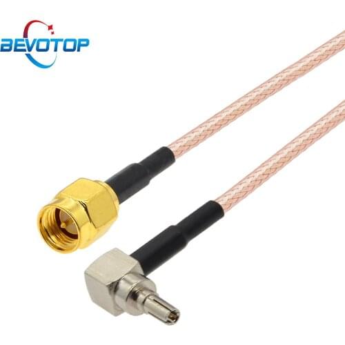 10pcs SMA to CRC9 RF Cable 3G 4G Antenna Router Extension Cable CRC9 Male Right Angle to SMA Male RG316 Coaxial Jumper Pigtail