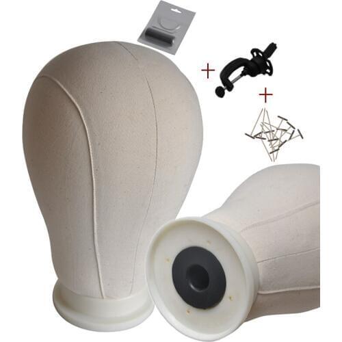 21inch-25inch Canvas Block Head Hair Extension/Weft/Wig Display Style Styling Manequin Manikin Head Get Free Gifts