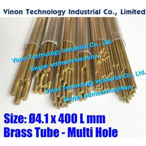 4.1x400MM Brass Tube Multihole (30PCS/LOT), Brass EDM Tubing Electrode Multi-Channel Diam. 4.1 Length 400 for Electric Discharge