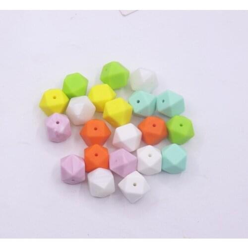 50pcs 17mm Hexagonal Silicone Baby Safety Food Grade Silicone Pacifier Diy Baby Pacifier Chain Accessories Essential Accessories