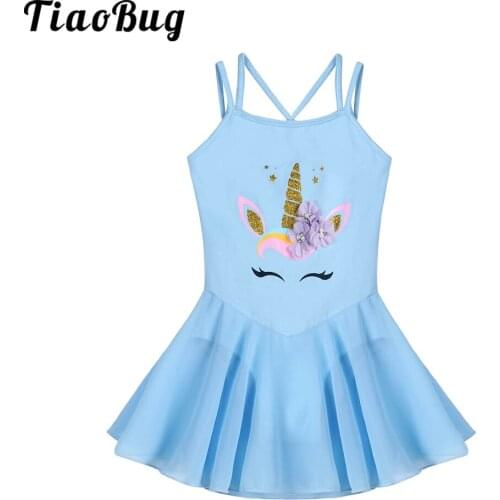 TiaoBug Girls Skirted Ballet Dress Cartoon Dance Leotard Ballet Tutu Dress Children Tulle Sleeveless Princess Dress for Girls