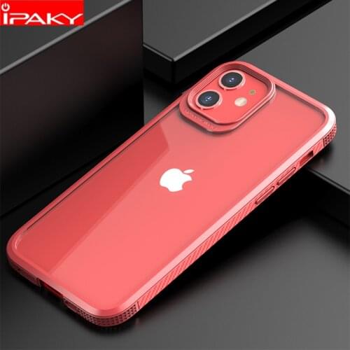 IPAKY for iPhone 11 12 Case for iPhone Xs Xr 11 12 Pro Mini Carbon Fiber Transparent Shockproof for iPhone 11 12 Pro Max Case