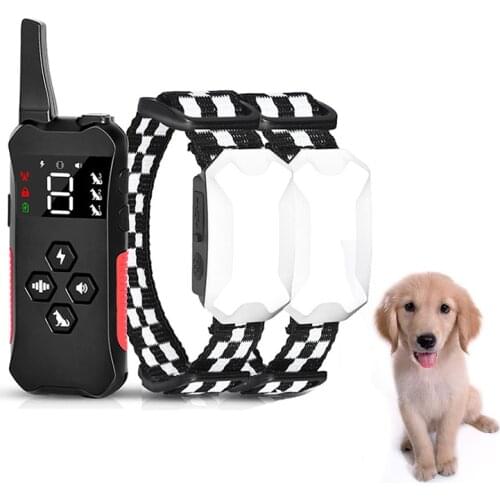 1000m Electric Dog Training Collar Pet Remote Control Waterproof Rechargeable with LCD Display for All Size Shock Sound