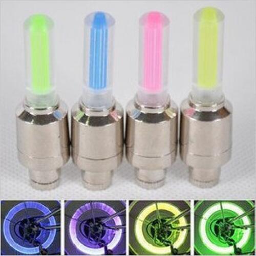 Motorcycle electric bicycle mountain bike wind fire wheels valve lamp light valve tyre light luminous round