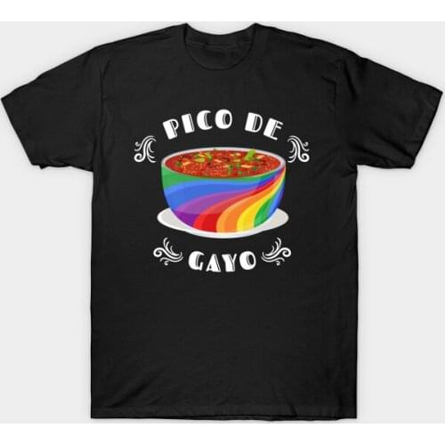 Pico De Gayo Rainbow Flag LGBT Print Mexican Gay Pride T-Shirt. Summer Cotton Short Sleeve O-Neck Mens T Shirt New S-3XL