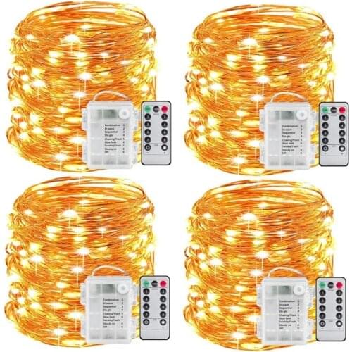 Fairy Lights Battery Operated 5M 50 LED String Lights Remote Control Timer Twinkle String Lights 8 Modes Firefly Lights Decor