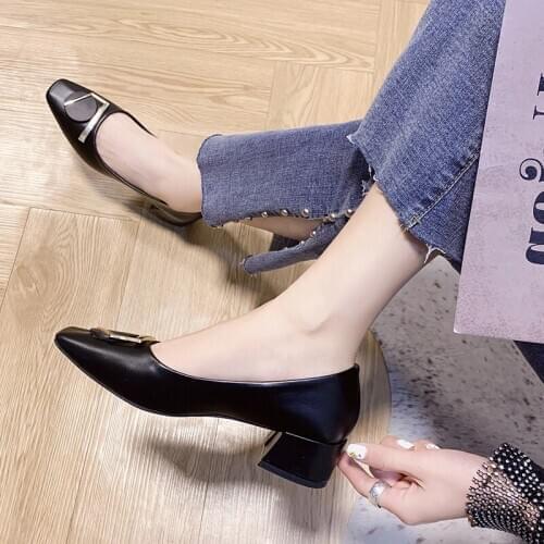 Block Heels Dress Shoes Womens Square Toe Heels Wedding Pumps for Bride Sexy Women Shoes Fashion Kitten Heels Girls Party Shoes