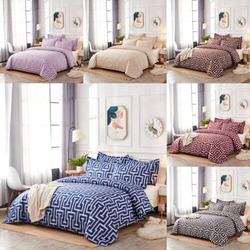 Geometric Plaid Duvet Cover Queen Nordic Fashion Print Bedding Sets Double King Quilt Covers Bedclothes (No Bed Sheet)