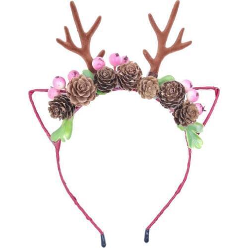 Creative Christmas Headband Mascot Deer Antlers Ears Headband For Children Xmas Festival Party Supplies Cosplay Hair Accessories
