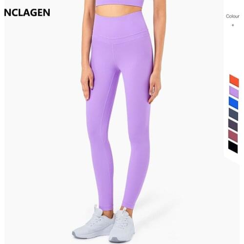 NCLAGEN Yoga Pants Women Naked Feel GYM Capri Fitness Legging High Waist Pocket Elastic Squat Proof Butt Lifting Sport Tights