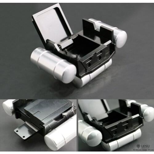 LESU Metal Battery Box Exhaust Air Tank for 1/14 TAMIYA RC Tractor Truck Scania Benz DIY Dumper Car Hobby Model