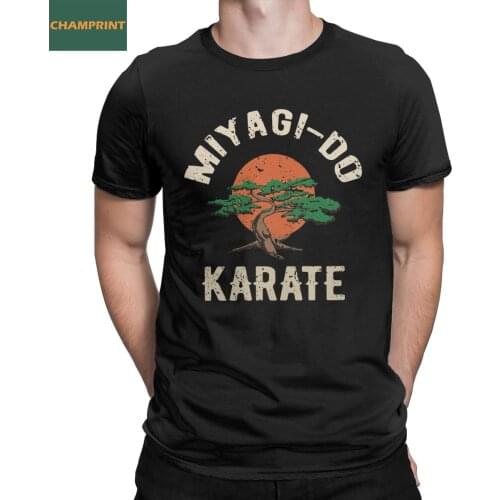 Miyagi Do Karate Distress Karate Kid Cobra Kai T-Shirt Men Crew Neck 100% Cotton T Shirt Short Sleeve Tee Shirt Printed Clothing
