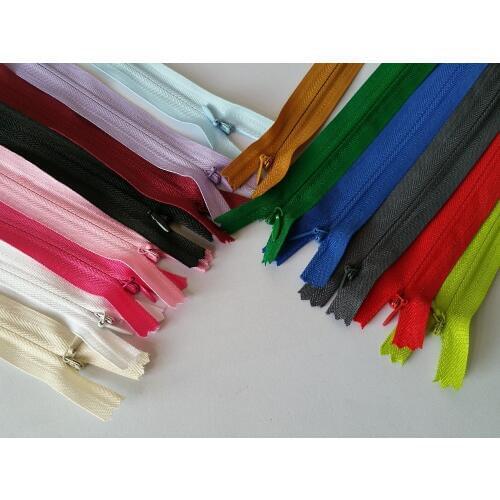 Can choose the colors) 50CM Invisible Zippers 50Pcs DIY #3 Mixed Colors Nylon Coil Zippers For Sewing Accessories Wholesale