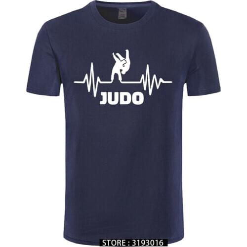 Heartbeat Of Judo T-shirts Men Summer Fashion Short Sleeve T Shirt Cotton Funny Printed Tops Mens Tees Camisetas