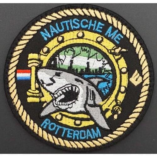 NAUTISCHE ME Sharke mbroidery Patch Military Tactical Morale Badge for Bike Knight Leather Vest Decoration Accessories Appliques