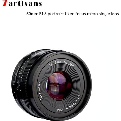 7artisans 50mm F1.8 Large Aperture Portrait Manual Focus Micro Camera Lens Fit for Canon Eos-m Mount E-Mount Fuji FX-Amount