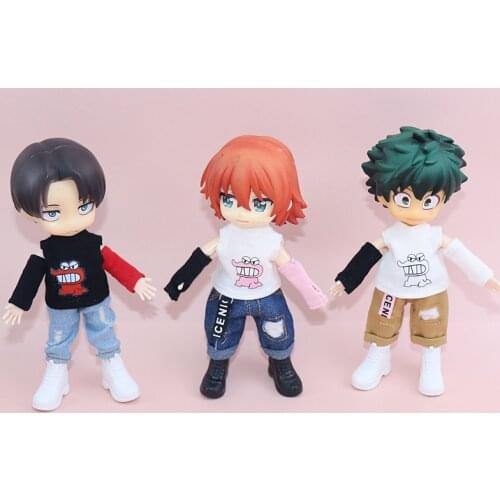 OB11 Doll Clothes dinosaur pattern Vest + sleeves for Ob11,GSC,YMY,Body 9,Mollys,obitsu 11,1/12 BJD Doll Clothing Accessories