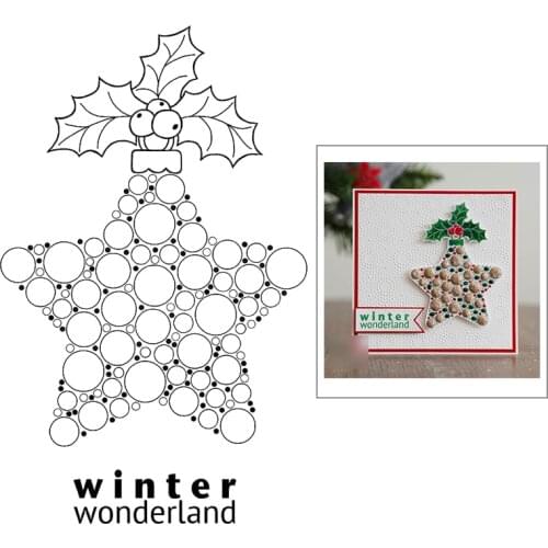 2021 New Christmas Star Pattern Clear Stamps For Making Word Winter Wonderland Greeting Card Scrapbooking No Metal Cutting Dies