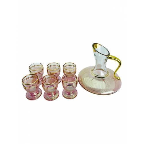 Zamzam Glasses Red Patterned Glass Zamzam Team Sherbet and Zamzam Set Milk Jug Coffee As Cup Lemonade Jug