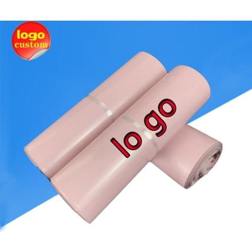 Light Pink Poly Mailer Express Bag With handle Envelope Plastic Shipping Self Delivery Packing Clothing Post Courier Custom Logo