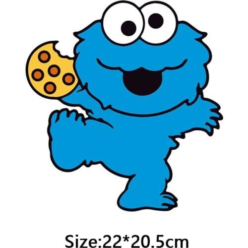 Sesame Street Patch Iron On Transfers Thermal Patches Heat Transfer Vinyl Thermo Stickers DIY Badge Stripes On Clothes Children